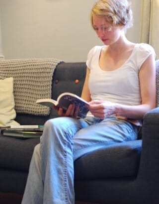 Reading A Book In Reception